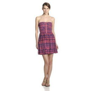 Plenty By Tracy Reese Sushi Pink Blue Sun Dress P XS New NWT Strapless GORGEOUS